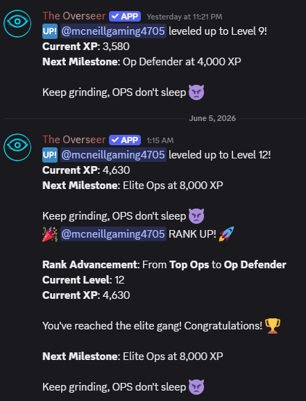 Level-up and rank-up rewards